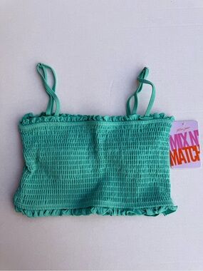 Kortni Jeane Ribbed Bandeau Bathing Suit Swim Top